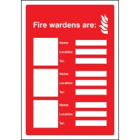 Fire Wardens Are (3 Names - Locations and Numbers) Fire Wardens Are (3 Names - Locations and Numbers)