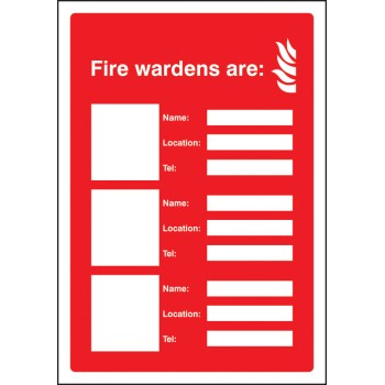 Fire Wardens Are (3 Names - Locations and Numbers) Fire Wardens Are (3 Names - Locations and Numbers)