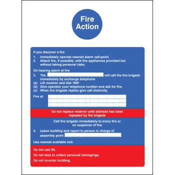 Fire Action with Lift (Dialled Manually) Fire Action with Lift (Dialled Manually)