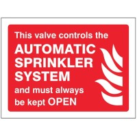 This Valve Controls Automatic Sprinkler System and must Always be Kept Open This Valve Controls Automatic Sprinkler System and must Always be Kept Open