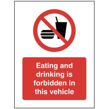 Eating and Drinking is forbidden in this Vehicle Eating and Drinking is forbidden in this Vehicle
