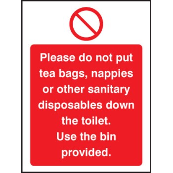 Please Do Not Put Tea Bags Etc Down Toilet Use Bins Provided - TESTTTTT!!!!! 