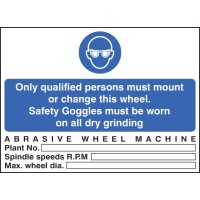 Abrasive Wheel Machine - Safety Goggles - Only Qualified users - TESTTTTT!!!!! 