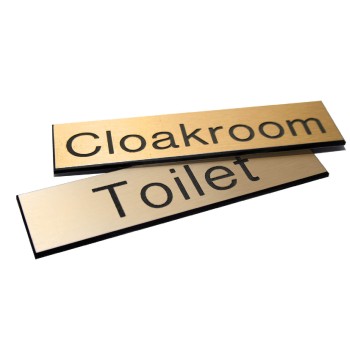 Brass Effect Engraved Sign with Adhesive Back Brass Effect Engraved Sign with Adhesive Back