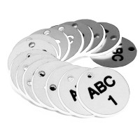 Engraved Valve Tags - White with Black Text Engraved Valve Tags - White with Black Text