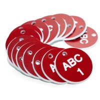 Engraved Valve Tags - Red with White Text Engraved Valve Tags - Red with White Text