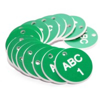 Engraved Valve Tags - Green with White Text Engraved Valve Tags - Green with White Text