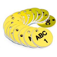 Engraved Valve Tags - Yellow with Black Text Engraved Valve Tags - Yellow with Black Text