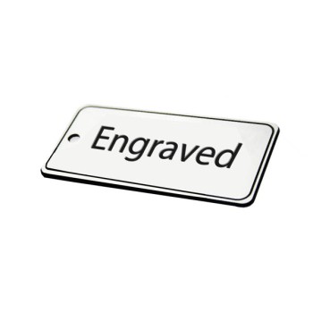 White Key Fob - Black Text - Rectangle White Key Fob - Black Text - Rectangle