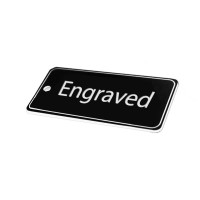 Key Fob - Black with White Text - Rectangle Key Fob - Black with White Text - Rectangle