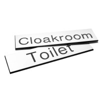 Engraved Sign with Adhesive Back - White Engraved Sign with Adhesive Back - White