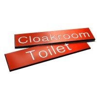 Engraved Sign with Adhesive Back - Red Engraved Sign with Adhesive Back - Red