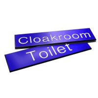 Engraved Sign with Adhesive Back - Blue Engraved Sign with Adhesive Back - Blue