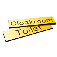 Engraved Sign with Adhesive Back - Yellow Engraved Sign with Adhesive Back - Yellow