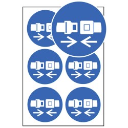 Seatbelt Symbol - Labels (Sheet of 6) Seatbelt Symbol - Labels (Sheet of 6)