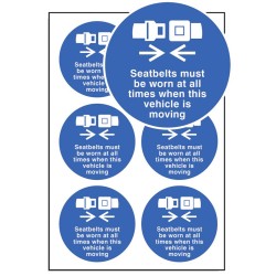 Seatbelts Worn All Times - Labels (Sheet of 6) Seatbelts Worn All Times - Labels (Sheet of 6)