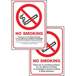 Double Sided No Smoking Premise - (Scotland) Double Sided No Smoking Premise - (Scotland)