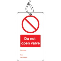 Do Not Open Valve - Double Sided Tags (Pack of 10) - TESTTTTT!!!!! Do Not Open Valve - Double Sided Tags (Pack of 10) - TESTTTTT!!!!!