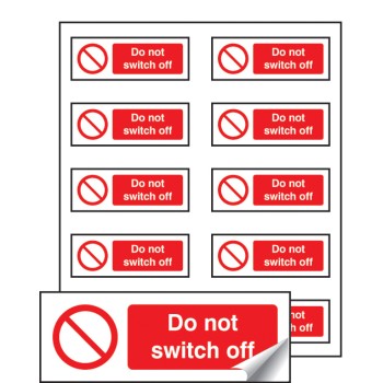 Do Not Switch Off Labels (Pack of 10) - TESTTTTT!!!!! Do Not Switch Off Labels (Pack of 10) - TESTTTTT!!!!!