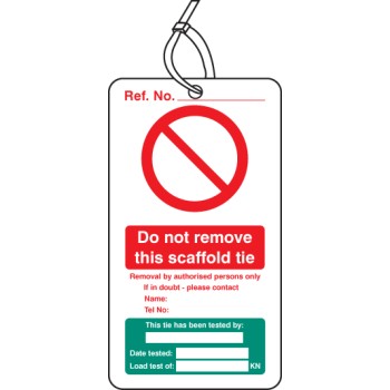 Scaffold Tie Test - Double Sided Tags (Pack of 10) - TESTTTTT!!!!! 