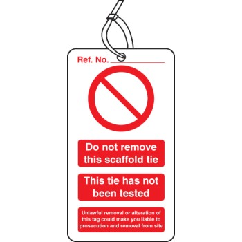 Scaffold Tie Do Not Remove - Double Sided Tags (Pack of 10) - TESTTTTT!!!!! 