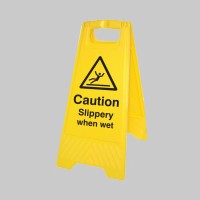 Caution - Slippery when Wet - Self Standing Floor Sign Caution - Slippery when Wet - Self Standing Floor Sign