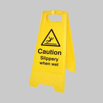 Caution - Slippery when Wet - Self Standing Floor Sign Caution - Slippery when Wet - Self Standing Floor Sign
