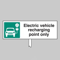 Electric Vehicle Recharging Point Only - Verge Sign Electric Vehicle Recharging Point Only - Verge Sign