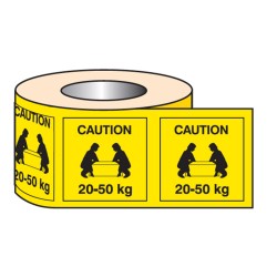 Caution - 20-50kg Labels (Roll of 500) - TESTTTTT!!!!! 