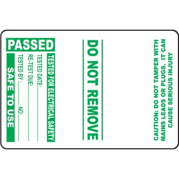 Passed - PAT Test Cable Wrap Labels (Roll of 100) - TESTTTTT!!!!! 