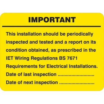 Periodic Electrical Inspection - Labels - TESTTTTT!!!!! Periodic Electrical Inspection - Labels - TESTTTTT!!!!!