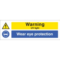 Warning - UV Light - Wear Eye Protection Warning - UV Light - Wear Eye Protection