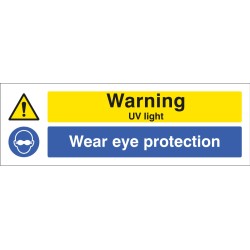 Warning - UV Light - Wear Eye Protection Warning - UV Light - Wear Eye Protection