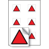Red Triangle Vibration - Labels (Sheet of 6) - TESTTTTT!!!!! 