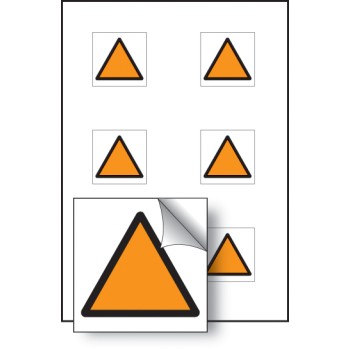 Orange Triangle Vibration Safety - Labels (Sheet of 6) - TESTTTTT!!!!! 