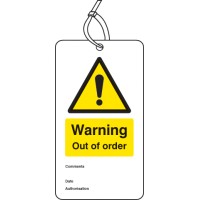 Warning - Out of Order - Double Sided Safety Tag (Pack of 10) - TESTTTTT!!!!! Warning - Out of Order - Double Sided Safety Tag (Pack of 10) - TESTTTTT!!!!!