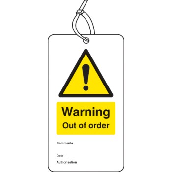 Warning - Out of Order - Double Sided Safety Tag (Pack of 10) - TESTTTTT!!!!! Warning - Out of Order - Double Sided Safety Tag (Pack of 10) - TESTTTTT!!!!!