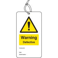 Warning - Defective - Double Sided Safety Tag (Pack of 10) - TESTTTTT!!!!! Warning - Defective - Double Sided Safety Tag (Pack of 10) - TESTTTTT!!!!!