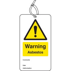 Warning - Asbestos - Double Sided Safety Tag (Pack of 10) - TESTTTTT!!!!! 