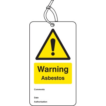 Warning - Asbestos - Double Sided Safety Tag (Pack of 10) - TESTTTTT!!!!! 
