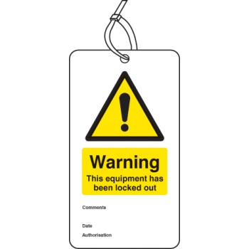 Warning - Equipment Is Locked Out - Double Sided Safety Tag (Pack of 10) - TESTTTTT!!!!! Warning - Equipment Is Locked Out - Double Sided Safety Tag (Pack of 10) - TESTTTTT!!!!!