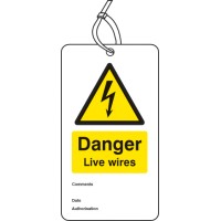 Danger - Live Wires - Double Sided Safety Tag - TESTTTTT!!!!! Danger - Live Wires - Double Sided Safety Tag - TESTTTTT!!!!!