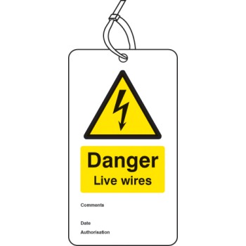 Danger - Live Wires - Double Sided Safety Tag - TESTTTTT!!!!! Danger - Live Wires - Double Sided Safety Tag - TESTTTTT!!!!!