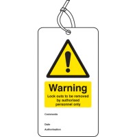 Warning - Lockout to be Removed Etc.. - Double Sided Safety Tag (Pack of 10) - TESTTTTT!!!!! Warning - Lockout to be Removed Etc.. - Double Sided Safety Tag (Pack of 10) - TESTTTTT!!!!!