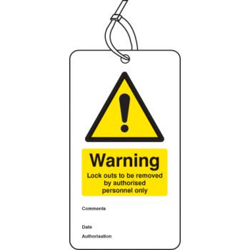 Warning - Lockout to be Removed Etc.. - Double Sided Safety Tag (Pack of 10) - TESTTTTT!!!!! Warning - Lockout to be Removed Etc.. - Double Sided Safety Tag (Pack of 10) - TESTTTTT!!!!!
