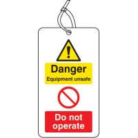 Danger - Equipment Unsafe - Do Not Operate Double Sided Tag (Pack of 10) - TESTTTTT!!!!! Danger - Equipment Unsafe - Do Not Operate Double Sided Tag (Pack of 10) - TESTTTTT!!!!!