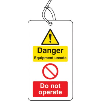 Danger - Equipment Unsafe - Do Not Operate Double Sided Tag (Pack of 10) - TESTTTTT!!!!! 
