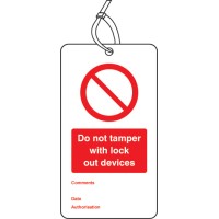 Lockout Tag - Do Not Tamper with Lock Out Devices - 80 x 150mm (Pack of 10) - TESTTTTT!!!!! Lockout Tag - Do Not Tamper with Lock Out Devices - 80 x 150mm (Pack of 10) - TESTTTTT!!!!!