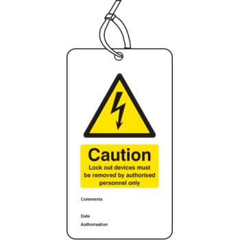 Caution - Lock Out Device Must be Removed By - Double Sided Safety Tag - TESTTTTT!!!!! Caution - Lock Out Device Must be Removed By - Double Sided Safety Tag - TESTTTTT!!!!!