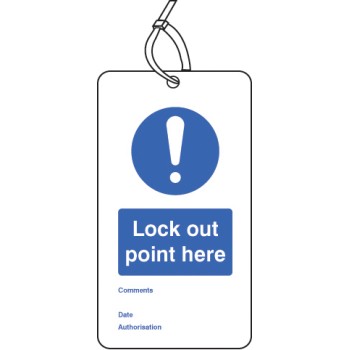 Lockout Tag - Lock Out Point Here - 80 x 150mm (Pack of 10) - TESTTTTT!!!!! Lockout Tag - Lock Out Point Here - 80 x 150mm (Pack of 10) - TESTTTTT!!!!!